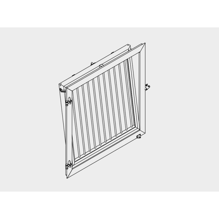 draaikiep stalvenster met binnentraliewerk 100 X 100 cm Linksdraaiend